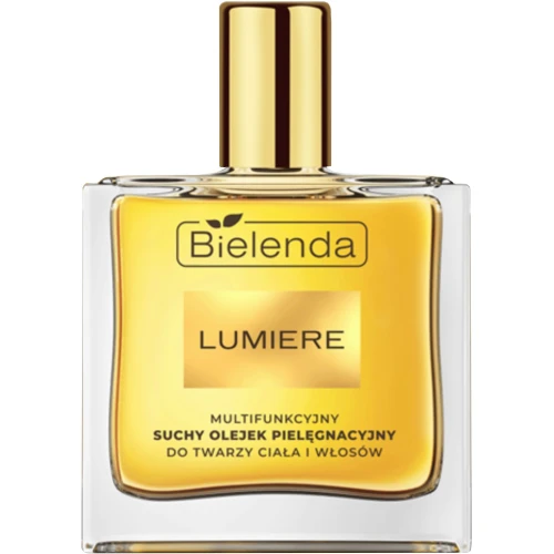 Bielenda Lumiere Multifunkcyjny suchy olejek pielęgnacyjny do twarzy, ciała i włosów, 50 ml - 99% naturalnych składników