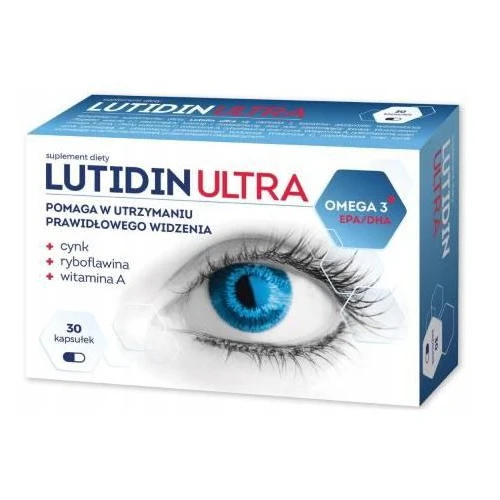 Lutidin Ultra, 30 kapsułek - Z kompozycją składników, które pomagają w utrzymaniu prawidłowego widzenia