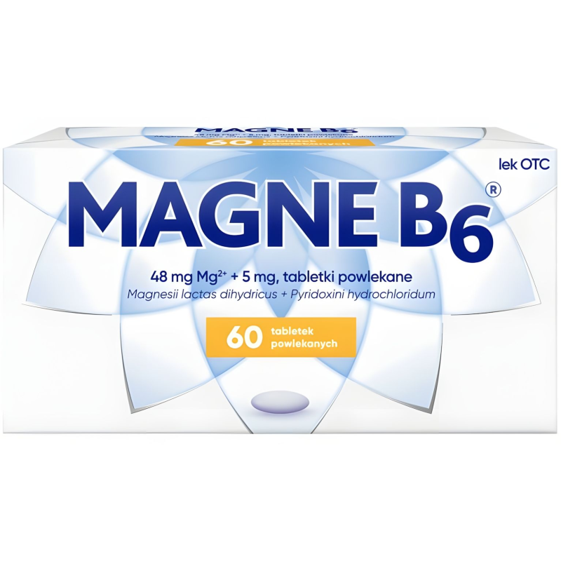 Magne B6,  60 tabletek powlekanych - Na niedobory magnezu i (lub) witaminy B6