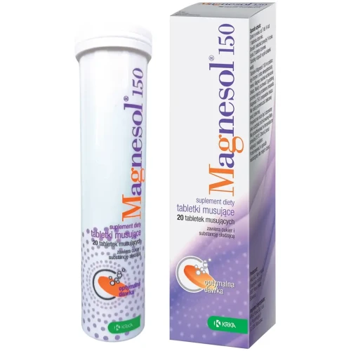 Magnesol 150, 20 tabletek musujących - Dla dorosłych i dzieci od 7. roku życia