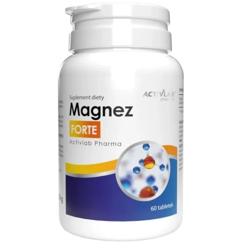 Activlab Pharma Magnez Forte, 60 tabletek - Wysoka dawka magnezu z witaminą B6 na skurcze, stres i zmęczenie
