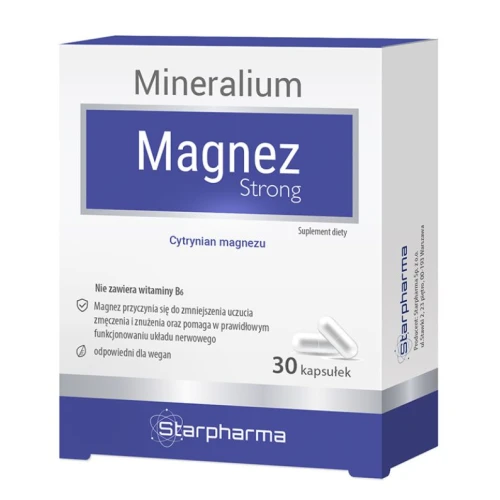 Magnez Strong, 30 kapsułek - Uzupełnia niedobory magnezu w diecie osób dorosłych