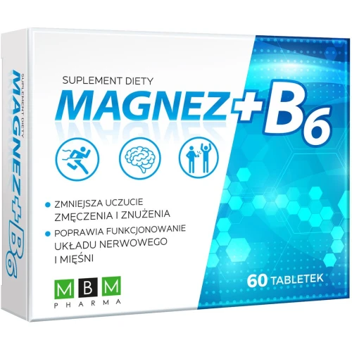 Magnez + B6, 60 tabletek - Magnez w tabletkach