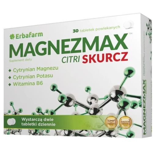 Magnezmax Citri Skurcz, 30 tabletek - Wspomaga prawidłowe funkcjonowanie układu mięśniowego i nerwowego