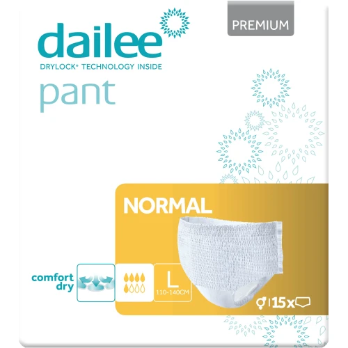 Dailee Pant Premium Normal Majtki chłonne L, 15 sztuk - Dla dorosłych ze średnim stopniem nietrzymania moczu