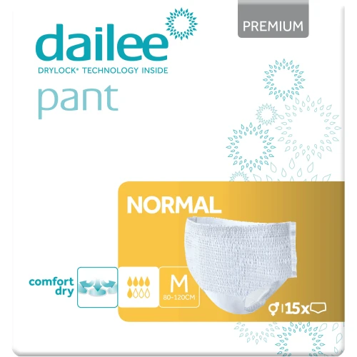 Dailee Pant Premium Normal Majtki chłonne M, 15 sztuk - Dla dorosłych ze średnim stopniem nietrzymania moczu