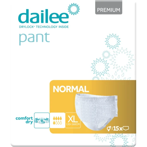 Dailee Pant Premium Normal Majtki chłonne XL, 15 sztuk - Dla dorosłych ze średnim stopniem nietrzymania moczu