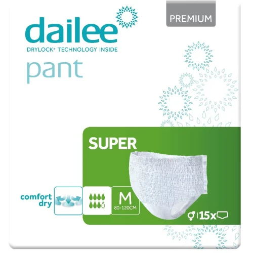 Dailee Pant Premium Super Majtki chłonne M, 15 sztuk - Dla dorosłych z ciężkim nietrzymaniem moczu