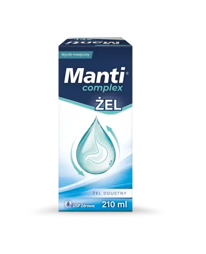 Manti Complex, żel 210 ml - Objawowe leczenie stanów związanych z refluksem żołądkowo-przełykowym
