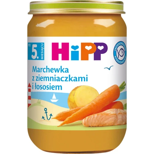 HiPP Marchewka z ziemniaczkami i łososiem, 190 g - Dla niemowląt po 5. miesiącu