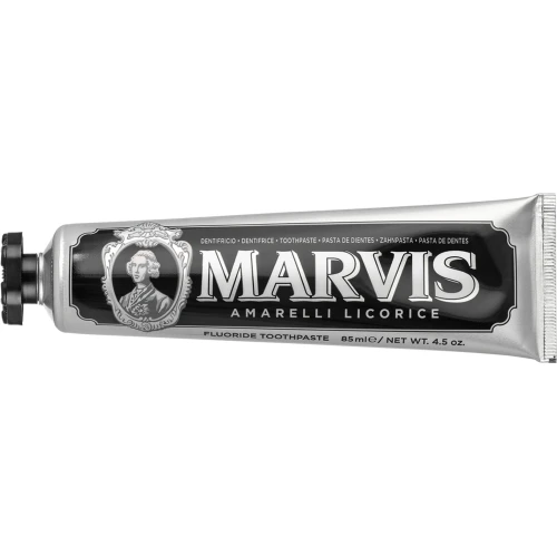 Marvis Amarelli Licorice Pasta do zębów o smaku lukrecji i mięty, 85 ml - Świeży oddech, redukcja płytki nazębnej
