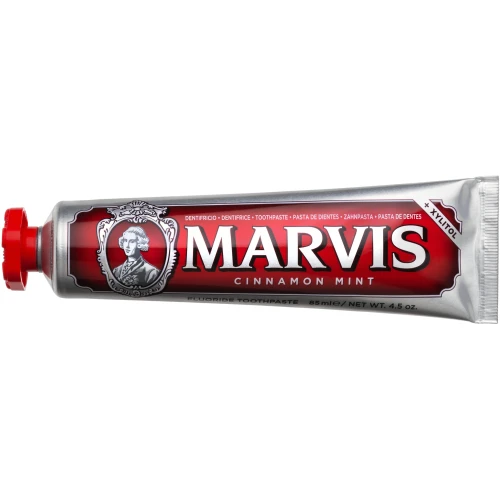 Marvis Cinnamon Mint Pasta do zębów o smaku cynamonowo-miętowym, 85 ml - Świeży oddech, wybielanie zębów, redukcja płytki nazębnej