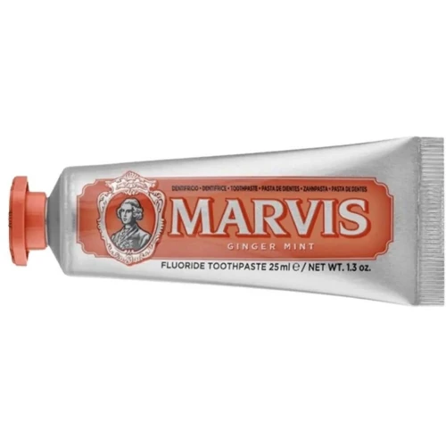 Marvis Ginger Mint Pasta do zębów o smaku miętowo-imbirowym, 25 ml - Wybiela zęby, chroni przed próchnicą i zapewnia długotrwałą świeżość