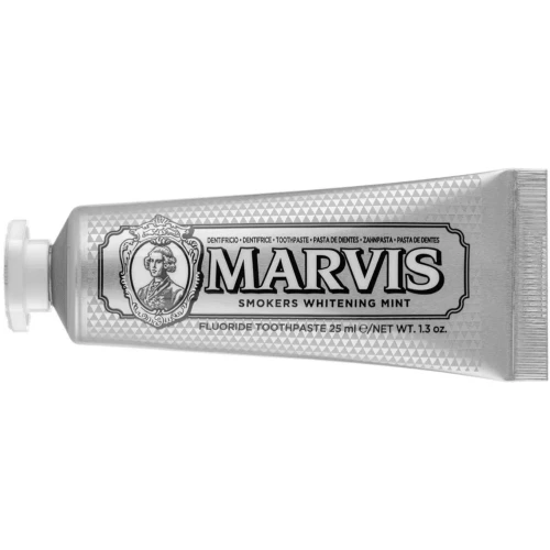 Marvis Smokers Whitening Mint Wybielająca Pasta do zębów dla palaczy, 25 ml - Usuwa przebarwienia, oświeża oddech
