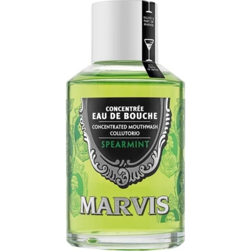 Marvis Spearmint Płyn do płukania jamy ustnej o smaku mięty pieprzowej, 120 ml - Z ksylitolem i propolisem, bez alkoholu