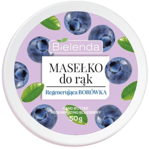 Bielenda Masełko do rąk Regenerująca Borówka, 50 g - Do suchych i zniszczonych dłoni