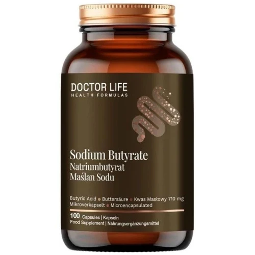 Doctor Life Maślan Sodu, 100 kapsułek - Kwas masłowy w wegańskich kapsułkach