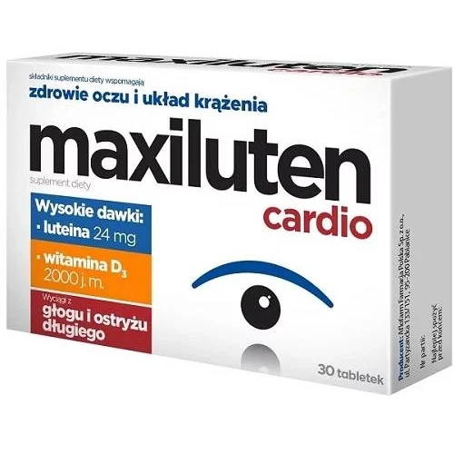 Maxiluten Cardio, 30 tabletek - Zawiera składniki wspomagające wzrok i funkcjonowanie serca oraz układu krążenia