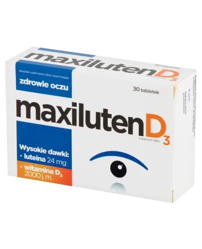 Maxiluten D3, 30 tabletek - Z Luteiną i zeaksantyną, które wspierają wzrok oraz z witaminą D