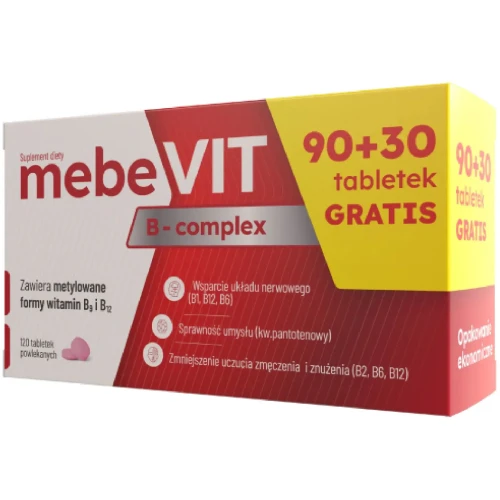 Mebevit B-Complex,120 tabletek - Kompleks witamin z grupy B