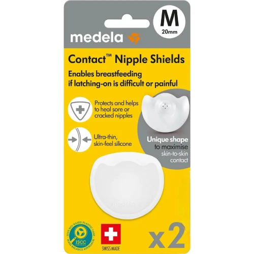 Medela Contact Silikonowe nakładki na brodawki, rozmiar M, 2 sztuki - Kapturki do karmienia