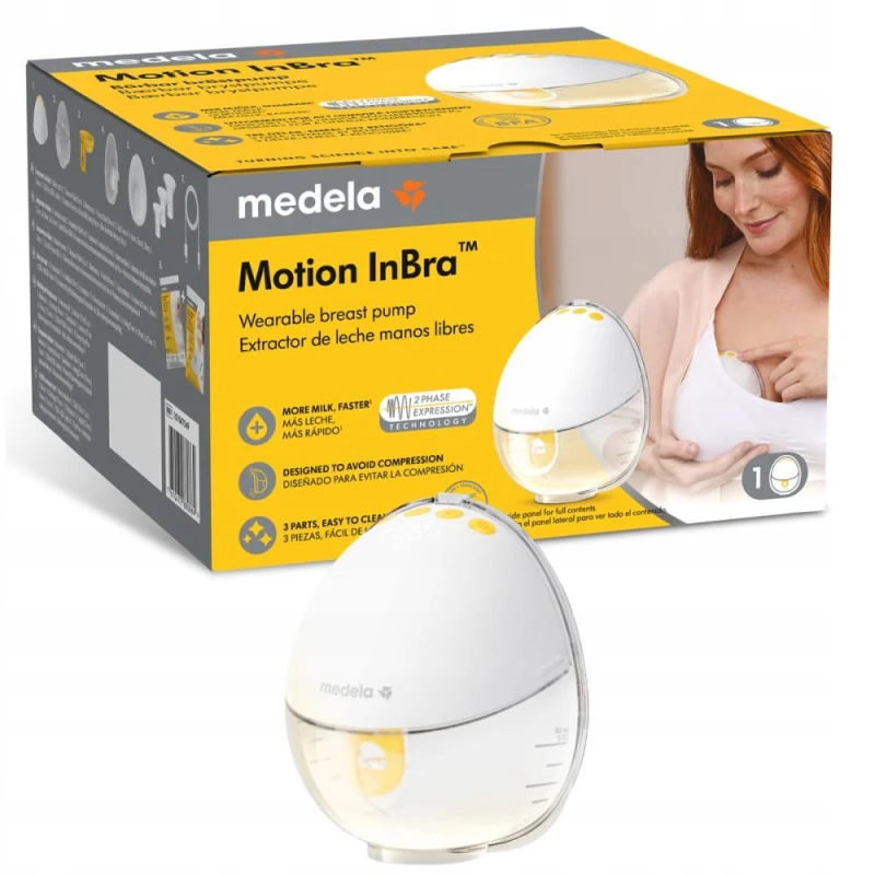 Medela Motion Inbra Laktator przenośny elektryczny podwójny, 1 sztuka -  Laktator do noszenia w biustonoszu