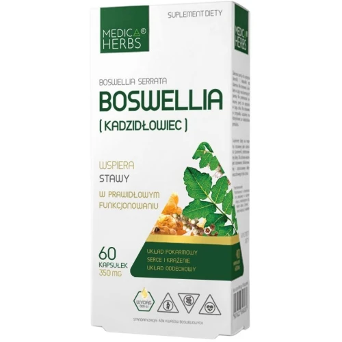 Medica Herbs Boswelia (Kadzidłowiec), 60 kapsułek - Wsparcie stawów, układ pokarmowego i oddechowego