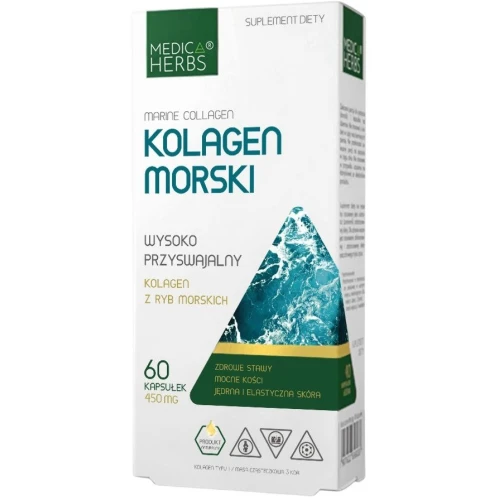 Medica Herbs Kolagen Morski, 60 kapsułek - Wsparcie skóry, stawów i tkanki łącznej