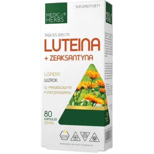 Medica Herbs Luteina + Zeaksantyna, 80 kapsułek - Wsparcie prawidłowego wzroku