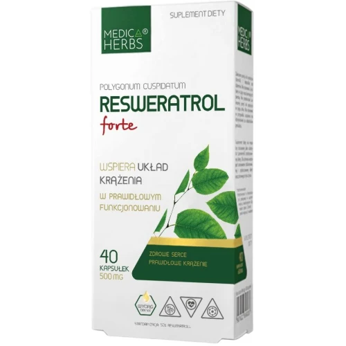 Medica Herbs Resweratrol Forte, 40 kapsułek - Naturalne wsparcie serca i antyoksydacja