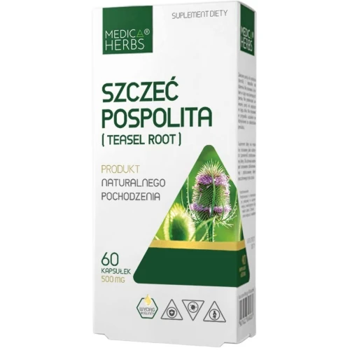 Medica Herbs Szczeć Pospolita (Teasel Root), 60 kapsułek - Naturalne wsparcie stawów i kości