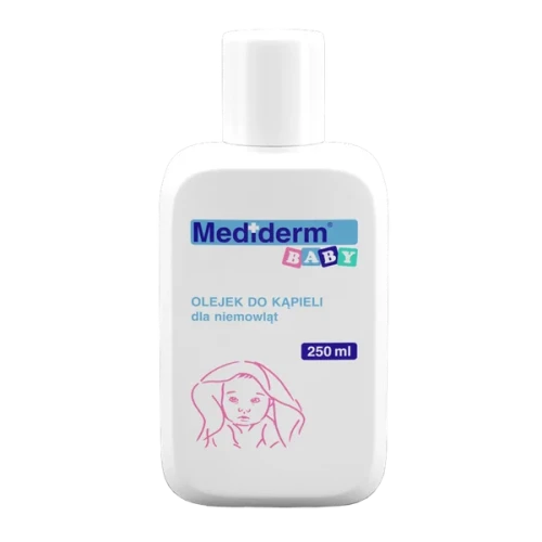 Mediderm Baby Olejek do kąpieli dla niemowląt, 250 ml - Nawilża, natłuszcza i chroni skórę od pierwszych miesięcy życia