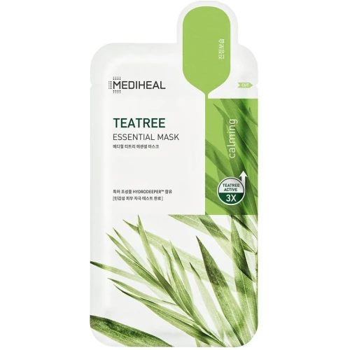 Mediheal Teatree Essential Mask Kojąca maska w płachcie, 24 ml - Na trądzik, niedoskonałości i zaczerwienienia