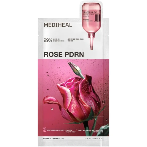 Mediheal Essential Rose PDRN Zwężająca pory maska w płachcie, 24 ml - Nawilżenie, wygładzenie i regeneracja skóry