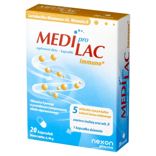Nexon Pharma Mediprolac Immuno, 20 kapsułek - Probiotyk + prebiotyk w kapsułkach