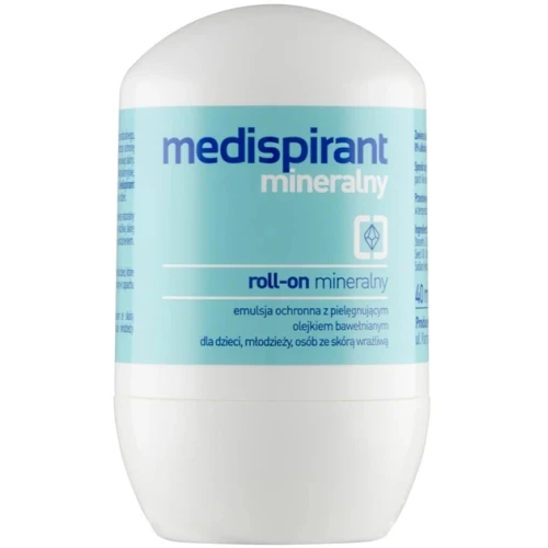 Medispirant Mineralny Antyperspirant roll-on, 40 ml - Dla dzieci, młodzieży, osób ze skórą wrażliwą