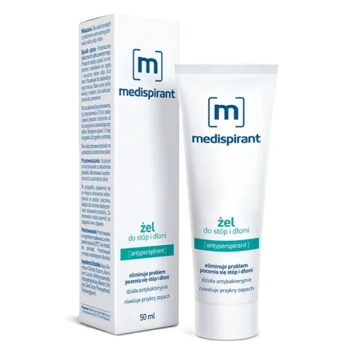 Medispirant Antyperspirant żel do stóp i dłoni, 50 ml - Eliminuje problem pocenia się stóp i dłoni, nie powoduje podrażnień