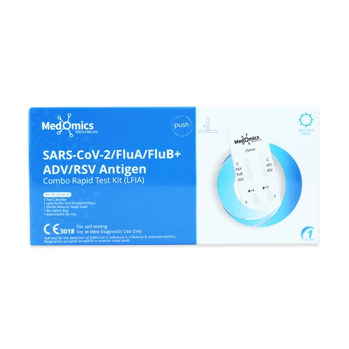 Medomics Combo Test 5w1 Sars-CoV-2/FluA/FluB+/ADV/RSV Antigen, 1 sztuka - Szybki wynik już w 15 minut