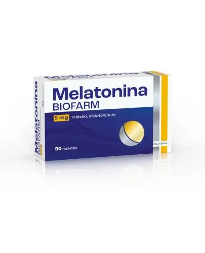 Melatonina Biofarm, 90 tabletek - Jedna tabletka zawiera 5 mg melatoniny (Melatoninum)