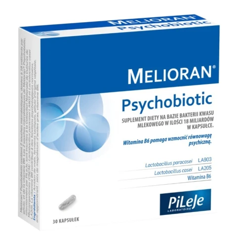 Melioran Psychobiotic, 30 kapsułek - Probiotyk z witaminą B6