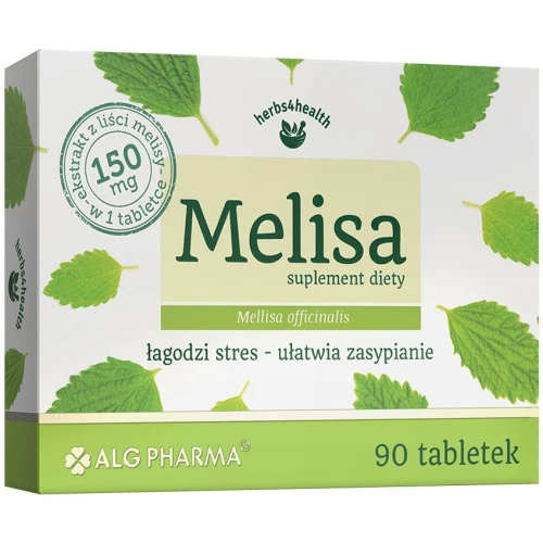 Alg Pharma Melisa, 90 tabletek - Wsparcie zasypiania i spokojnego snu