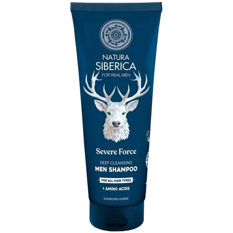 Natura Siberica Men Arctic Wild Głęboko oczyszczający szampon dla mężczyzn, 200 ml - Z ekstraktami roślinnymi