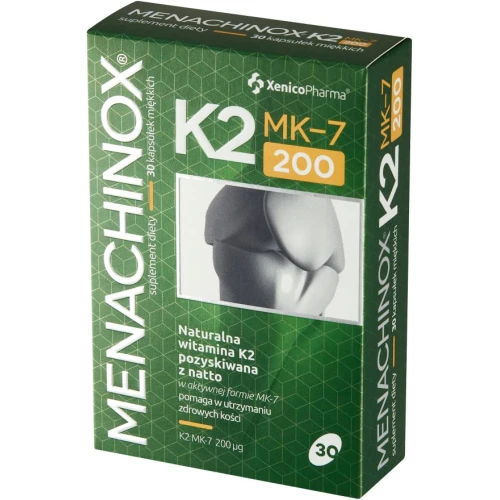 Menachinox K2 200 µg, 30 kapsułek - Żródło naturalnej witaminy K2 MK-7