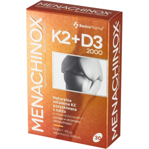 Menachinox K2+D3 2000, 30 kapsułek - Wsparcie w utrzymaniu zdrowych kości