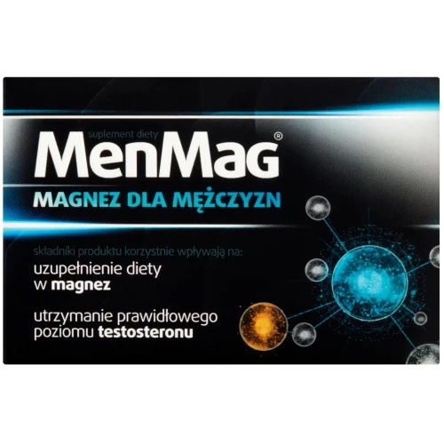MenMag, 30 tabletek - Uzupełnia magnez, wspomaga zachowanie naturalnej aktywności seksualnej i energii