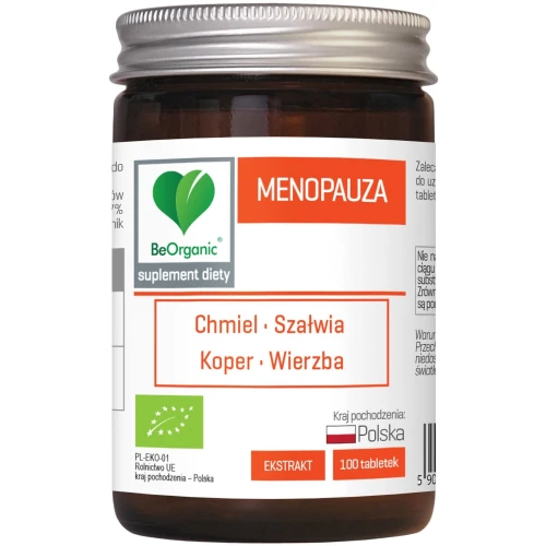BeOrganic Menopauza BIO 450 mg, 100 tabletek - Naturalne wsparcie kobiet w okresie menopauzy