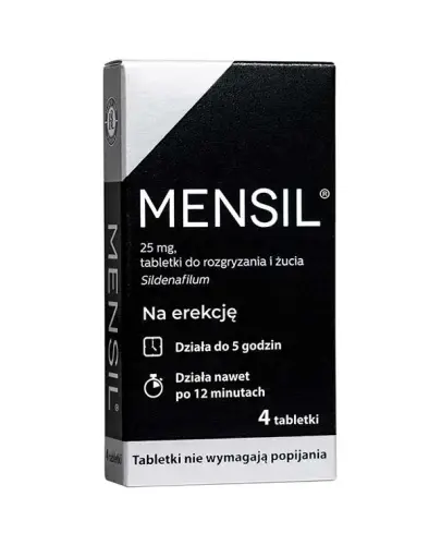 Mensil 25mg, 4 tabletki do rozgryzania i żucia  - Na potęcję dla mężczyzn