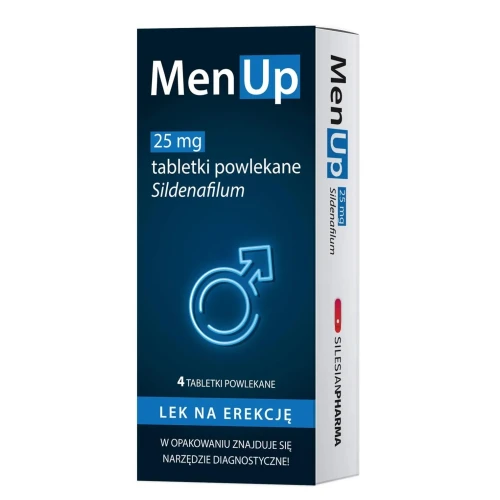 MenUp 25mg, 4 tabletki powlekane - Dla dorosłych mężczyzn z zaburzeniami erekcji
