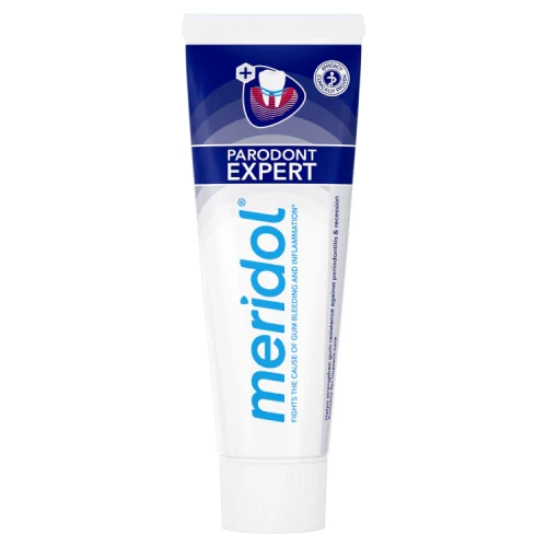 Meridol Parodont Expert Pasta do  zębów, 75 ml - Pomaga walczyć z przyczyną krwawienia i podrażnienia dziąseł oraz pomaga wzmocnić odporność dziąseł przed paradontozą i recesją
