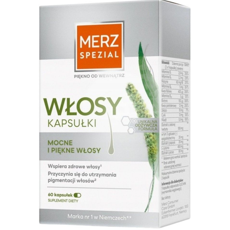 Merz Spezial Włosy, 60 kapsułek - Kompleks składników wspierający zachowanie zdrowych włosów